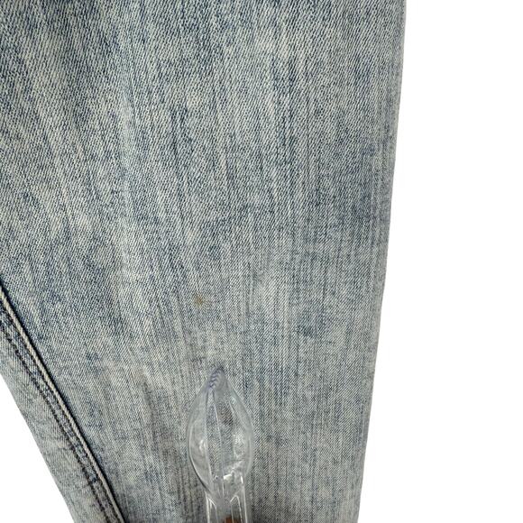 Express Jeans Y2K Acid Wash Distressed Denim Jeans Slim Leg High Rise Size 4 - Picture 12 of 15